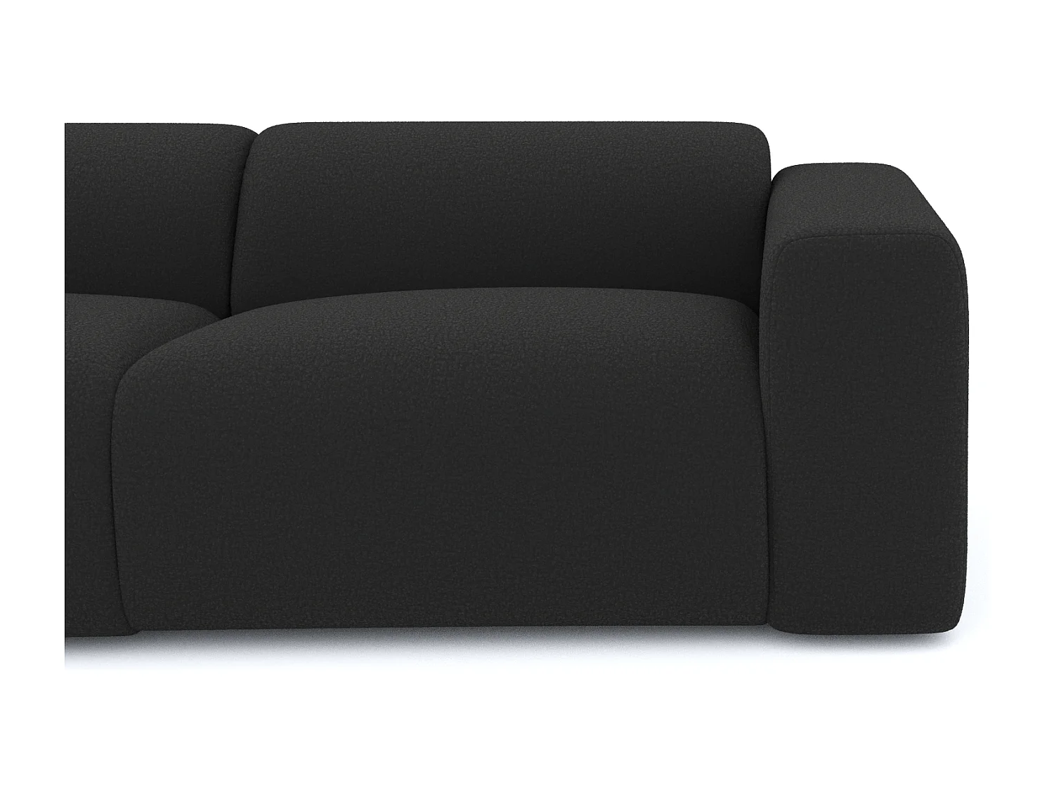 Canapé grand angle gauche bouclette anthracite foncé 280cm  MYRA