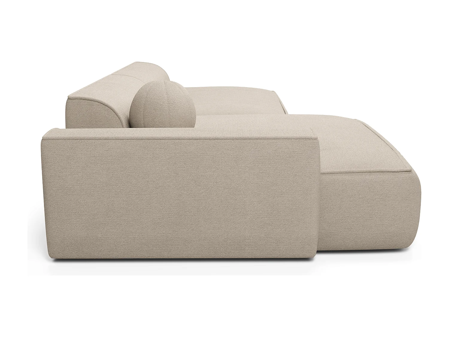 Canapé angle gauche tissu tramé crème 260cm  ANIA