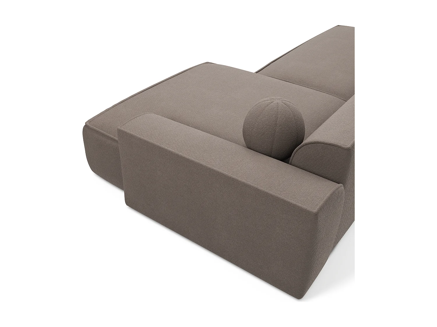 Canapé angle droit tissu tramé taupe 260cm  ANIA