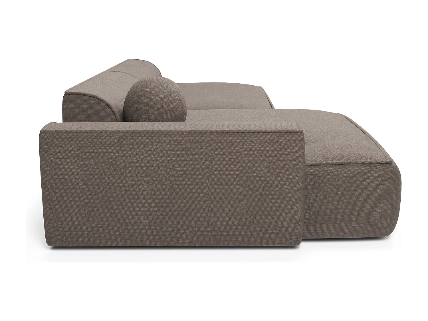 Canapé angle gauche tissu tramé taupe 260cm  ANIA