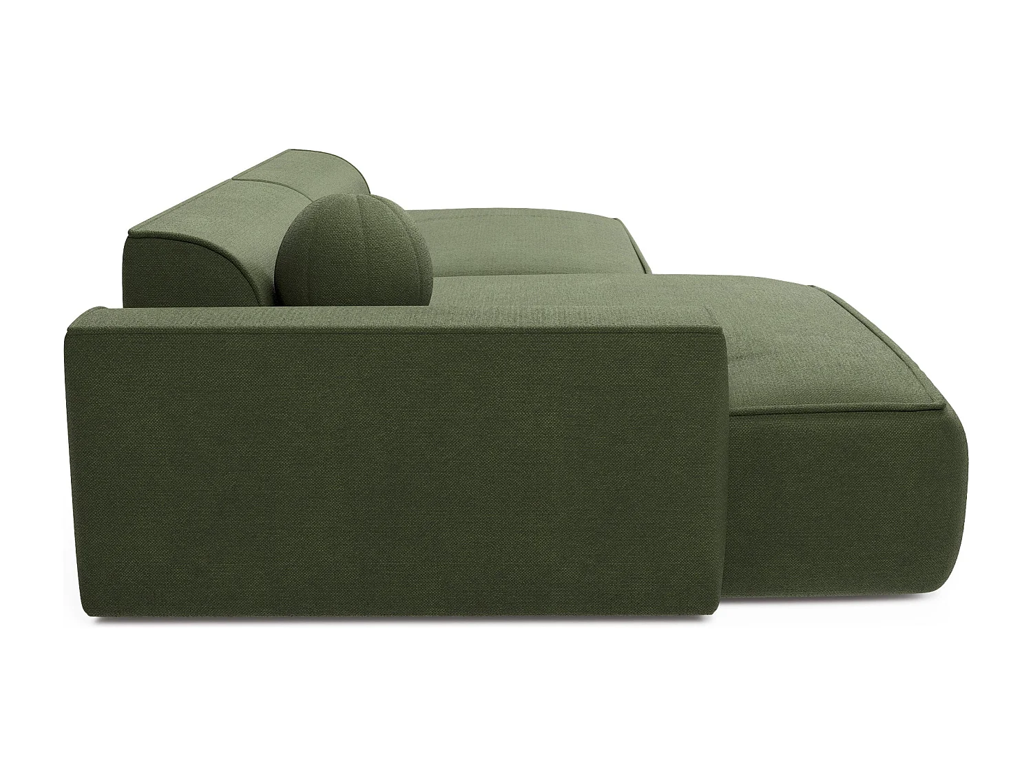 Canapé angle gauche 4 places ANIA en tissu tramé vert olive