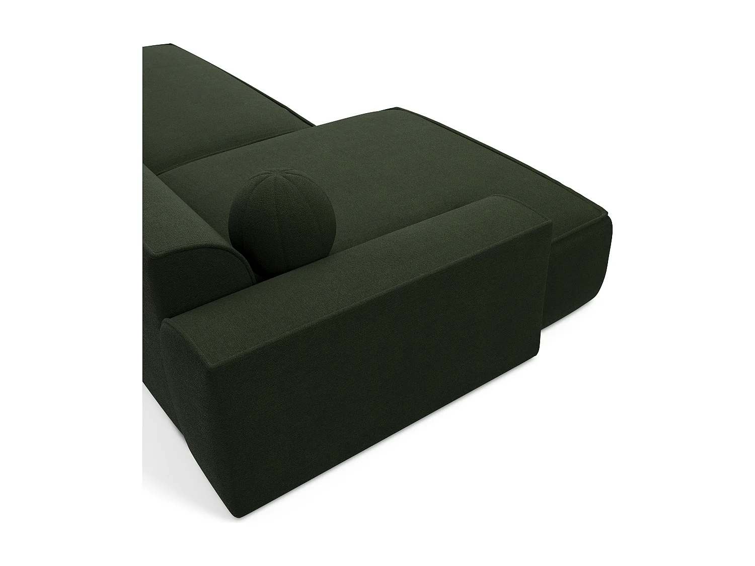 Canapé angle gauche tissu tramé vert olive 260cm  ANIA