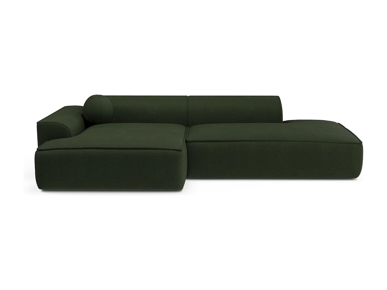Canapé angle gauche 4 places ANIA en tissu tramé vert olive