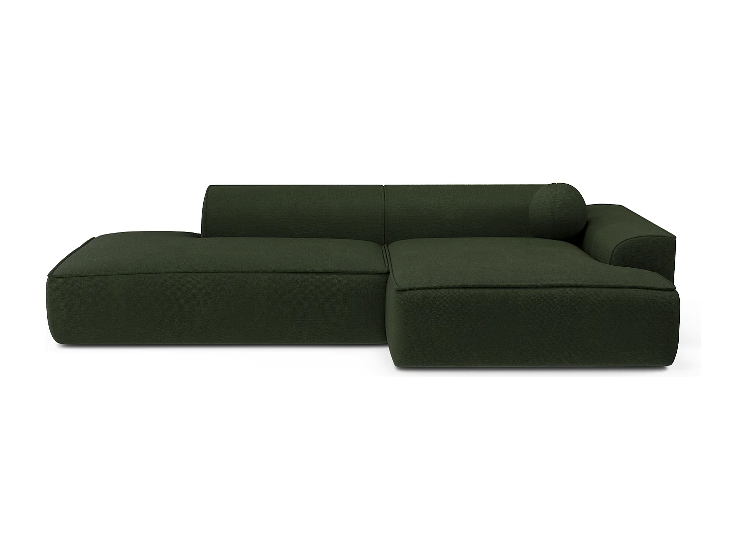 Canapé angle droit tissu tramé Vert olive 260cm  ANIA