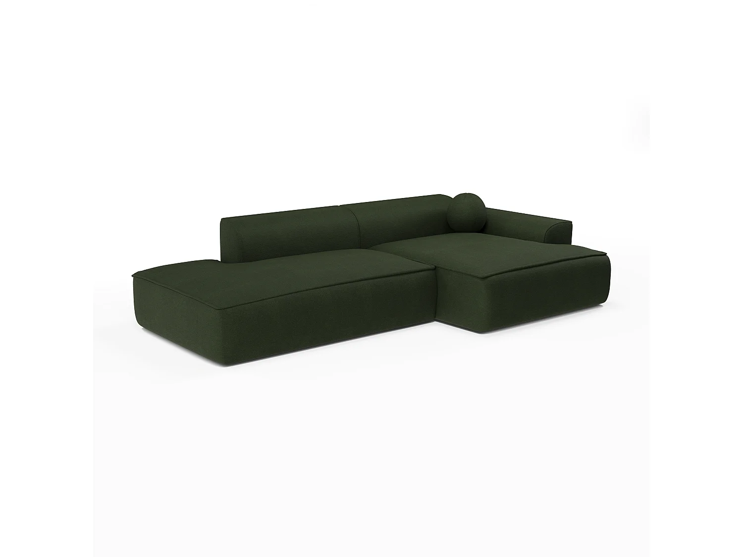 Canapé angle droit tissu tramé Vert olive 260cm  ANIA
