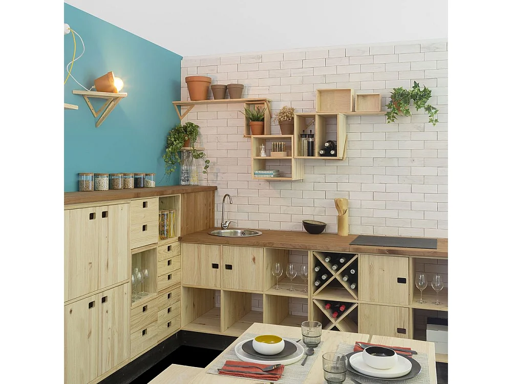 Range bouteille en pin 12 bouteilles Dinamic