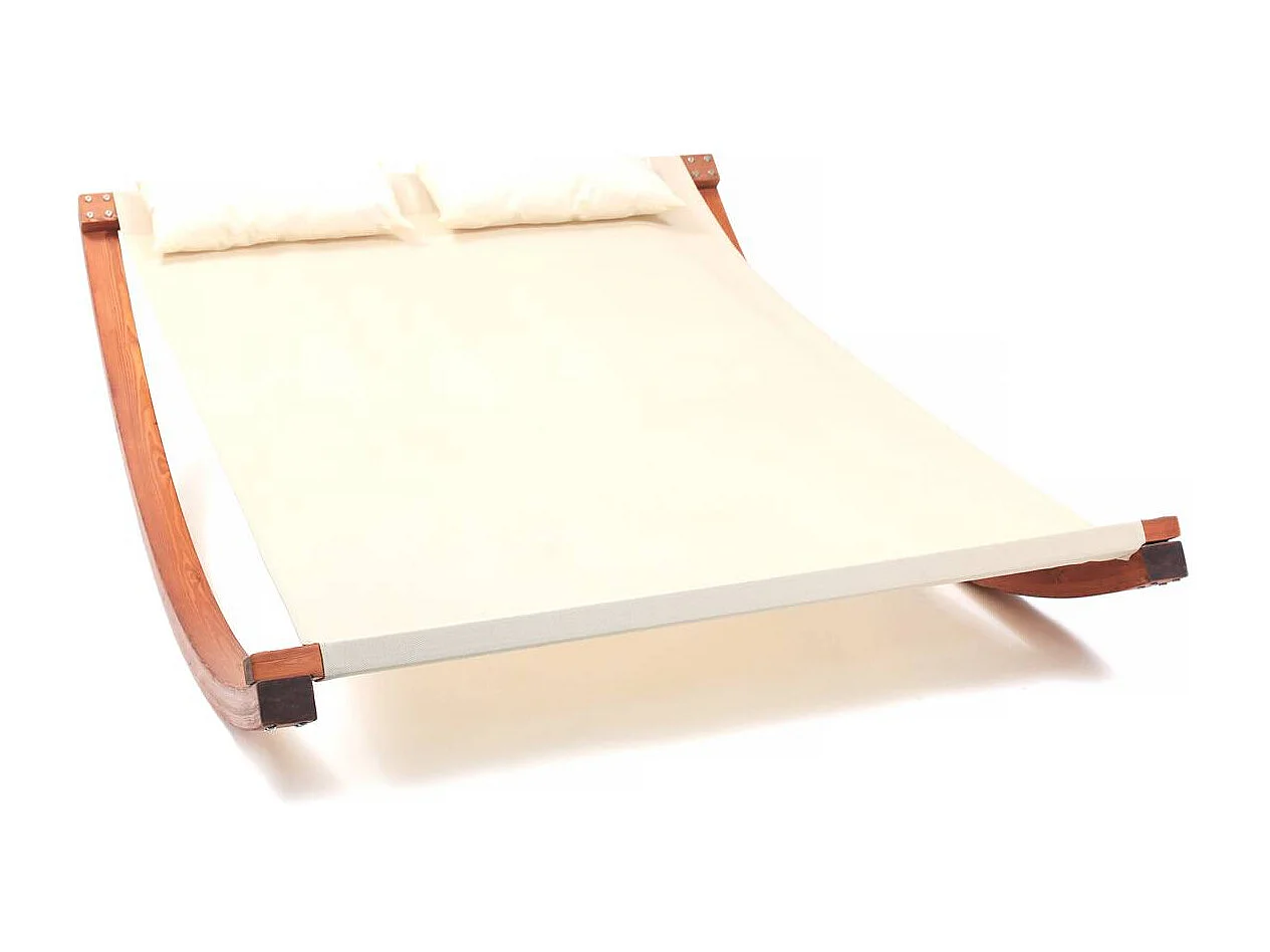 Hamac bois en texline "Relax" - 2 places - Ecru