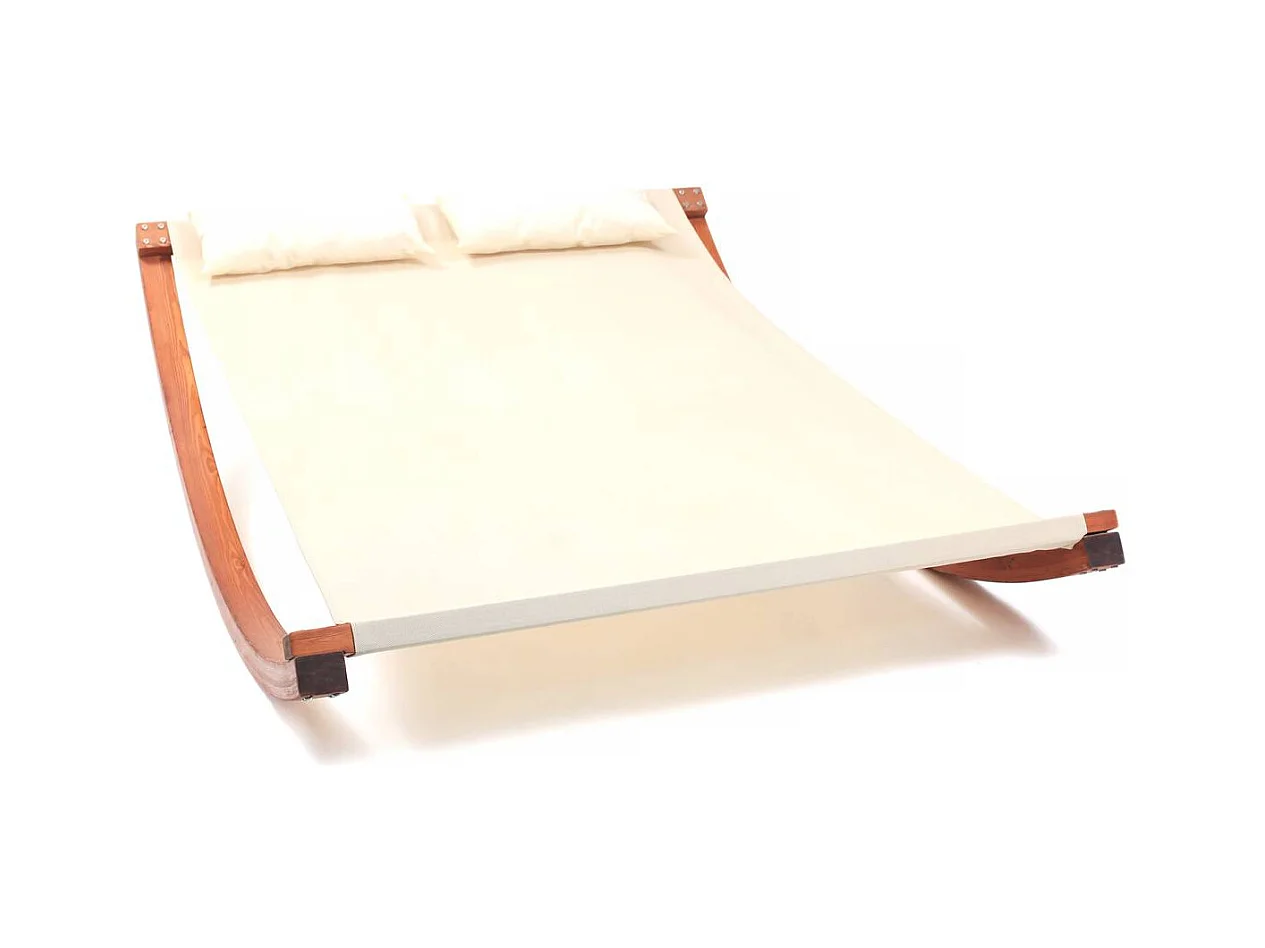 Hamac bois en texline "Relax" - 2 places - Ecru