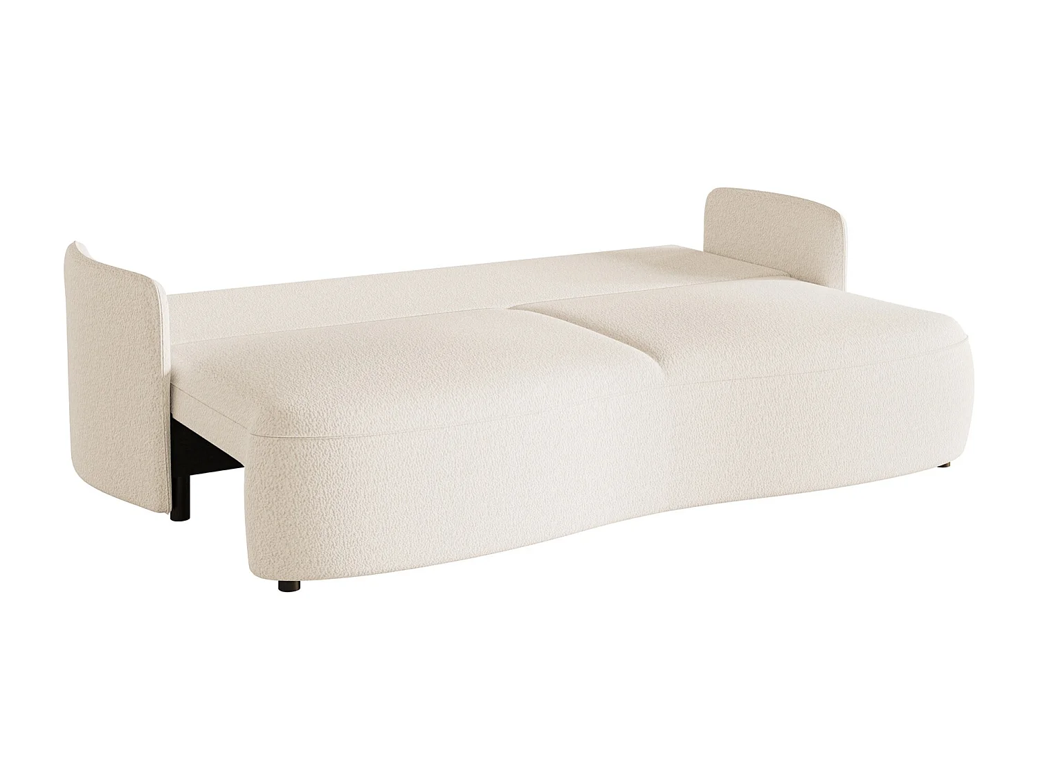 Sofa mit Schlaffunktion, Stauraum - Bouclé-Bezug - creme - RAVIOLO