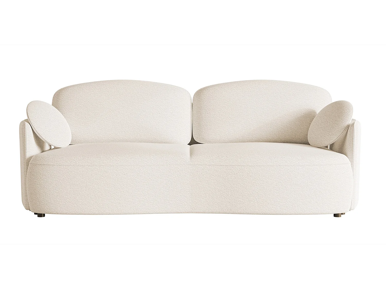 Sofa mit Schlaffunktion, Stauraum - Bouclé-Bezug - creme - RAVIOLO