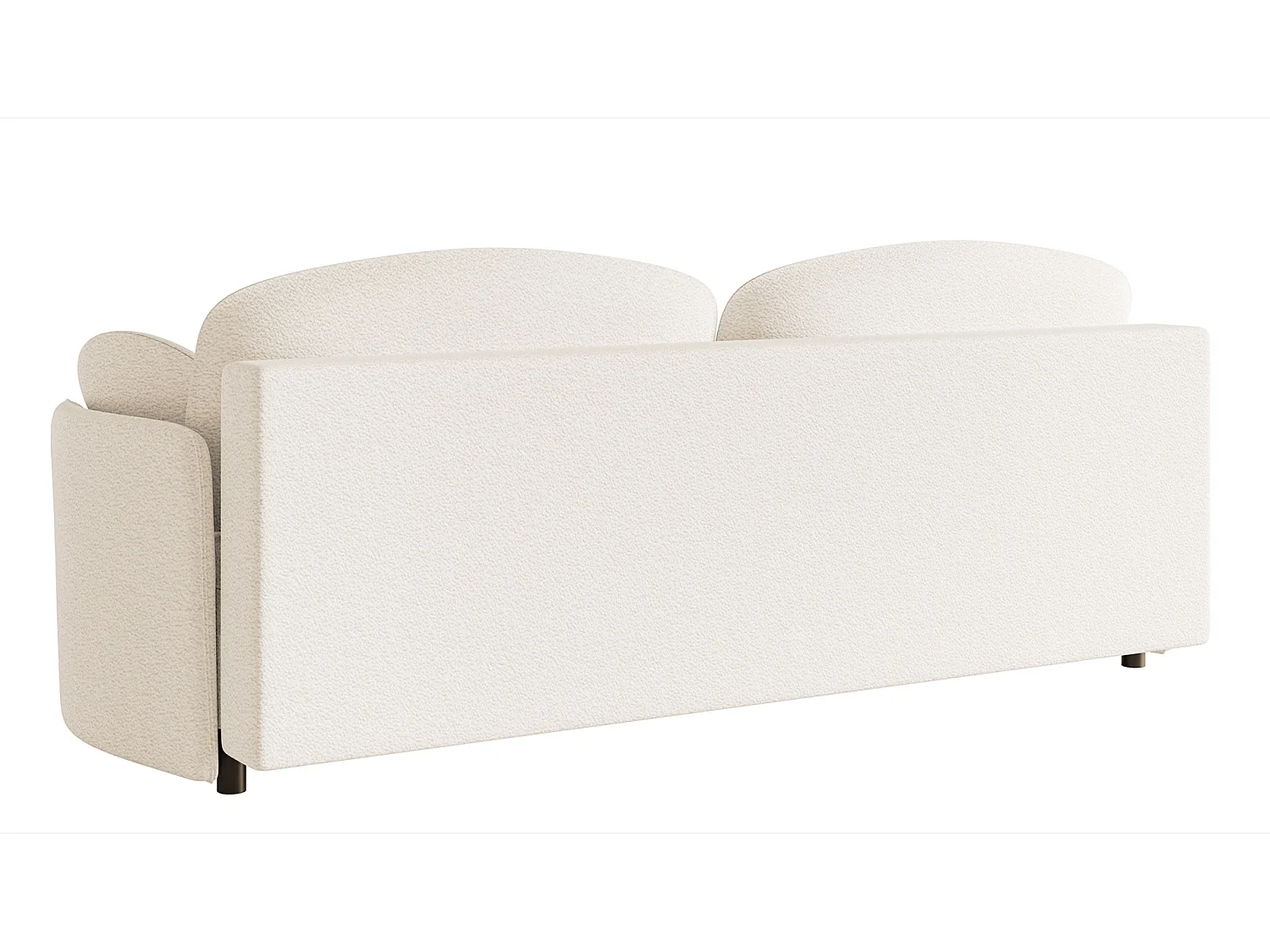 Sofa mit Schlaffunktion, Stauraum - Bouclé-Bezug - creme - RAVIOLO