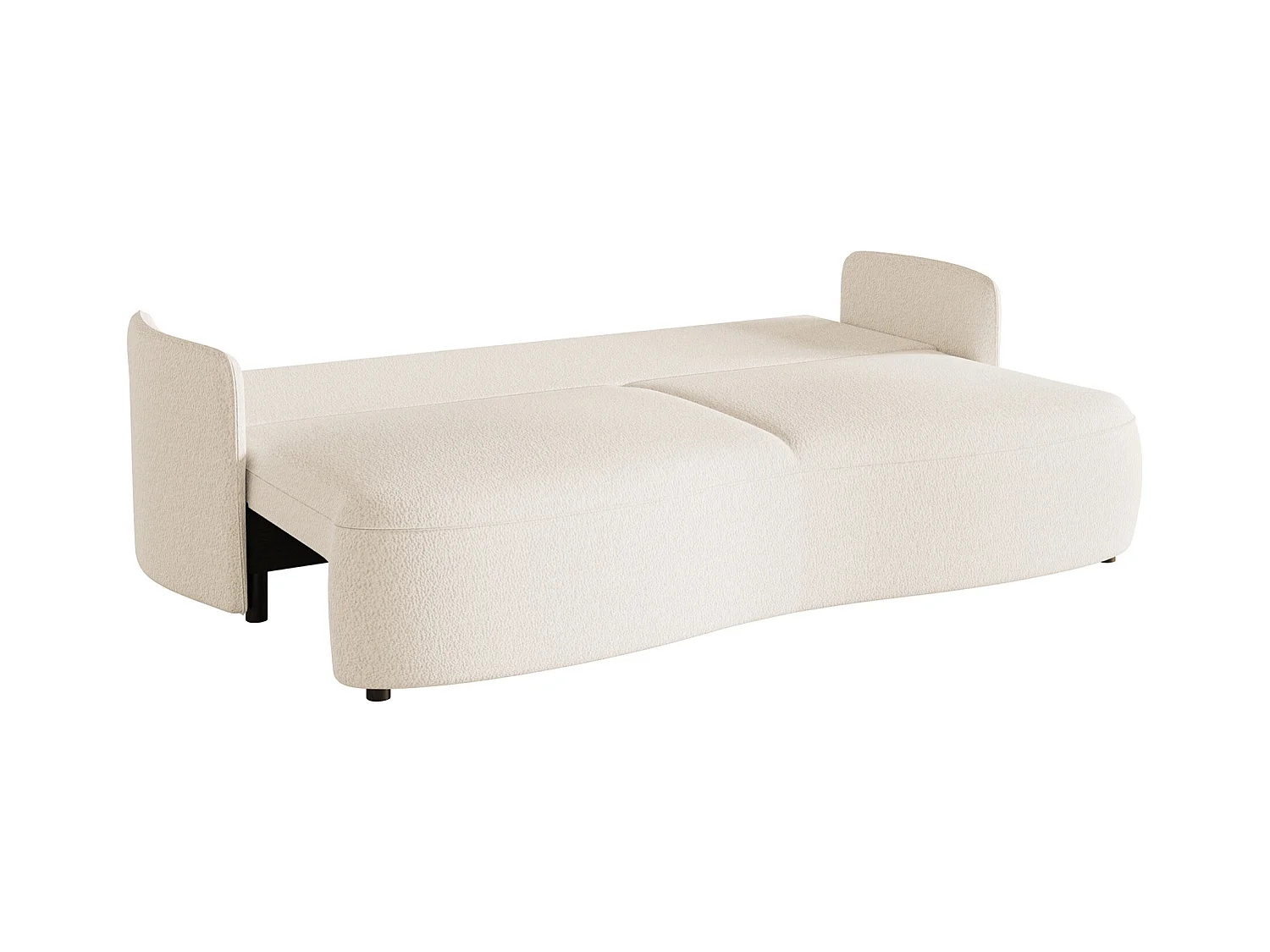 Canapé convertible 3 places - en bouclette crème - RAVIOLO