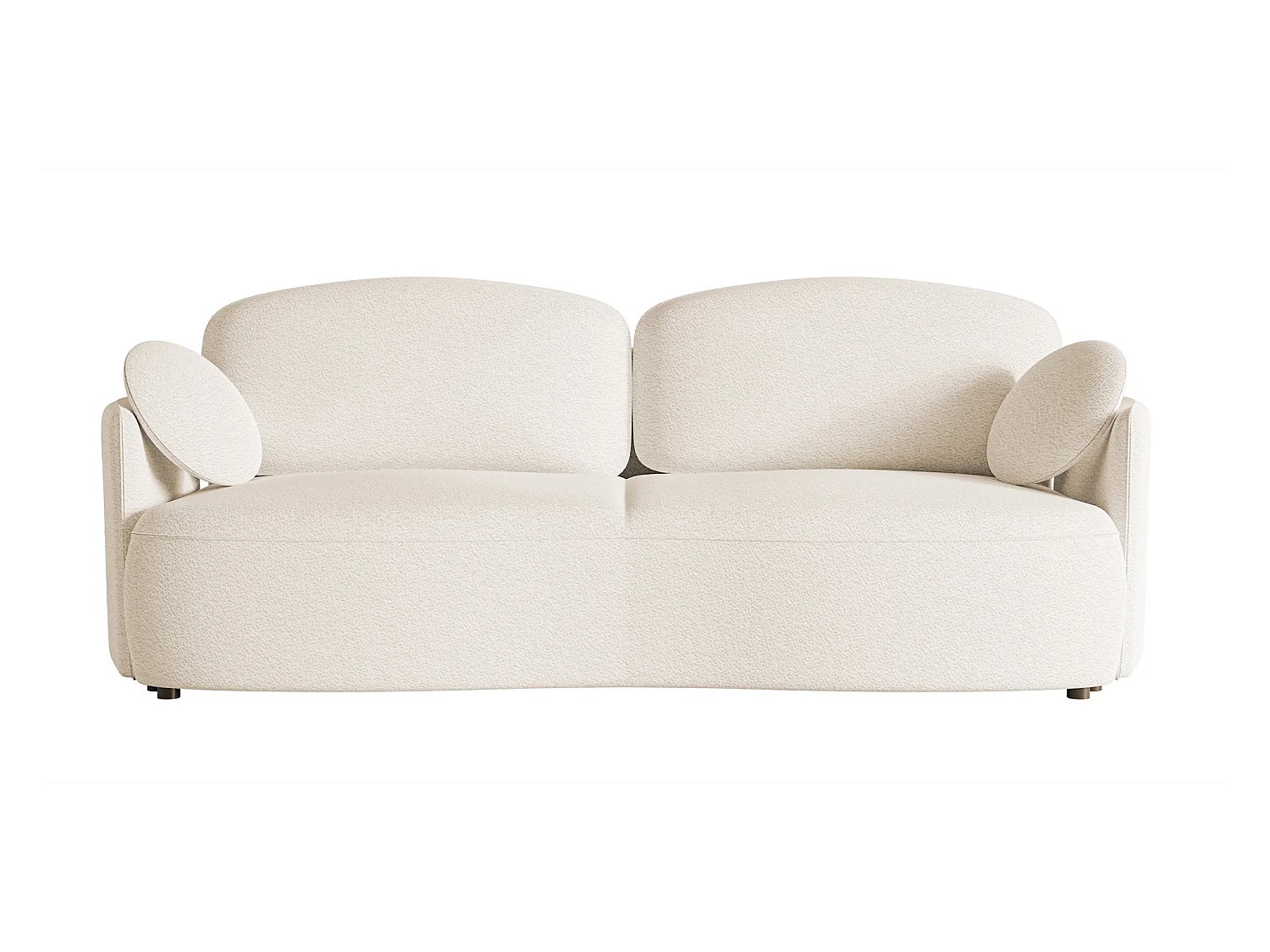 Canapé convertible 3 places - en bouclette crème - RAVIOLO