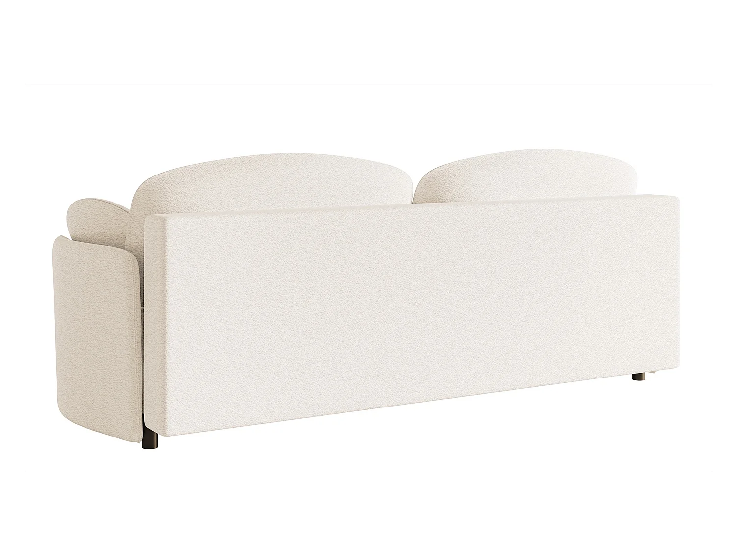 Canapé convertible 3 places - en bouclette crème - RAVIOLO