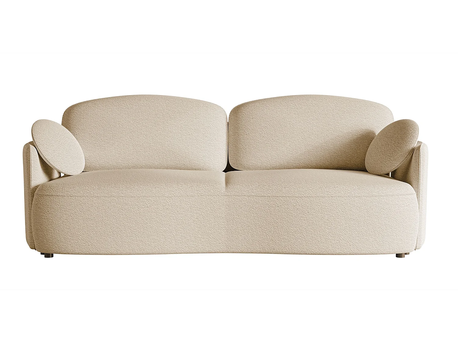 Canapé convertible 3 places - en bouclette beige clair - RAVIOLO