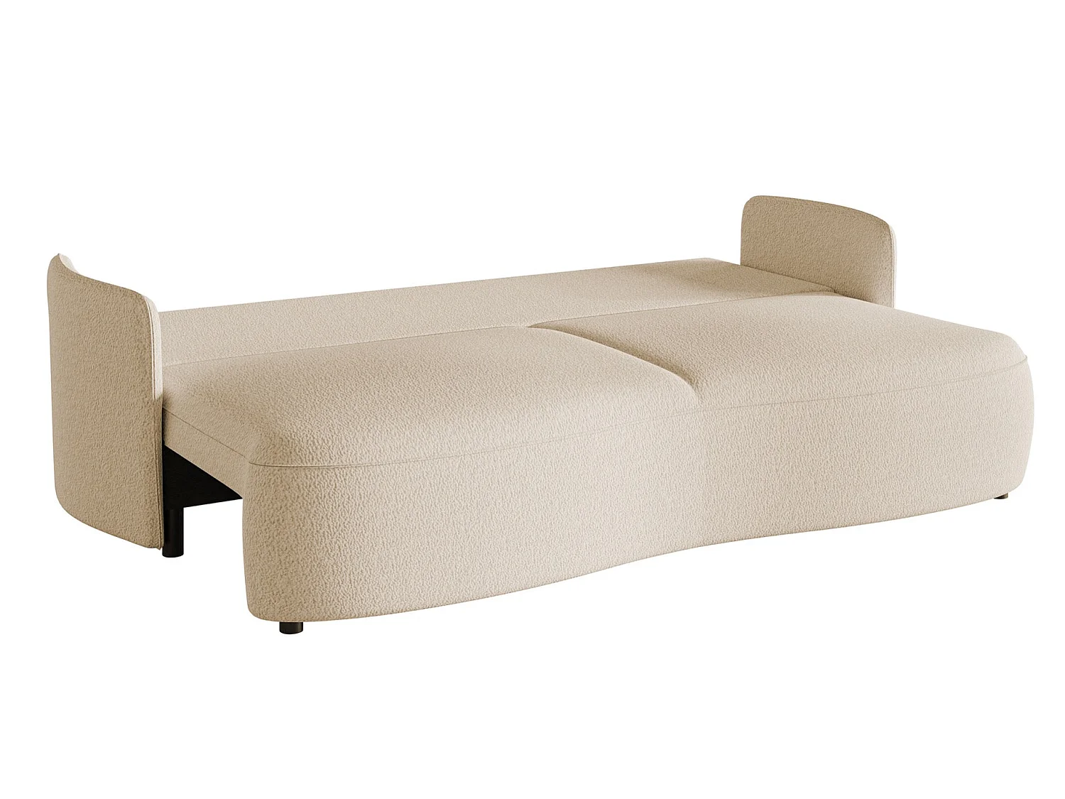 Sofa mit Schlaffunktion, Stauraum - Bouclé-Bezug - hellbeige - RAVIOLO