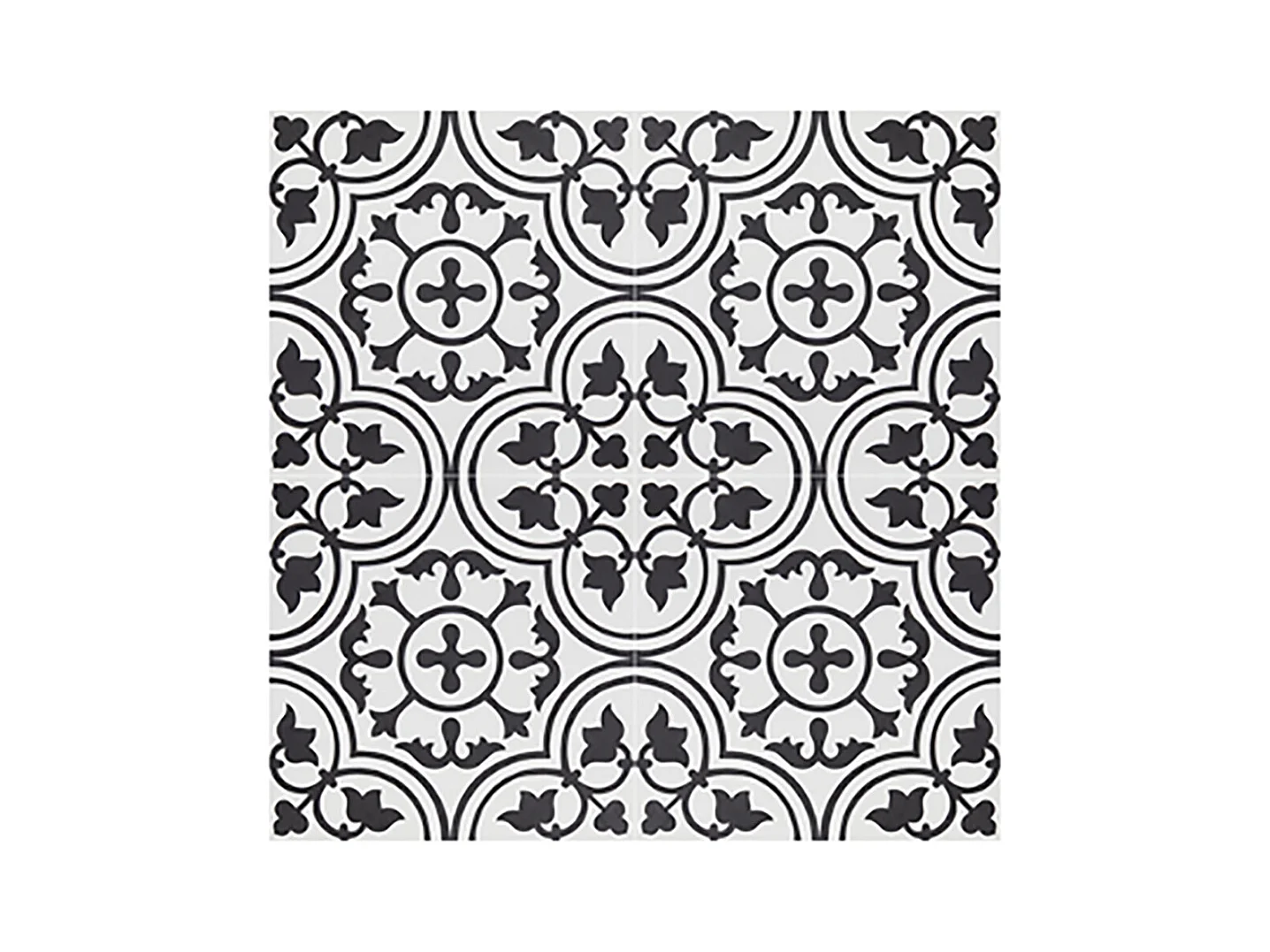 Boite de 24 Carreaux de ciment véritable 0,96m2 / Carreaux de ciment artisanaux pour sol et mur coloris noir/blanc - l.20 x L.20 cm
