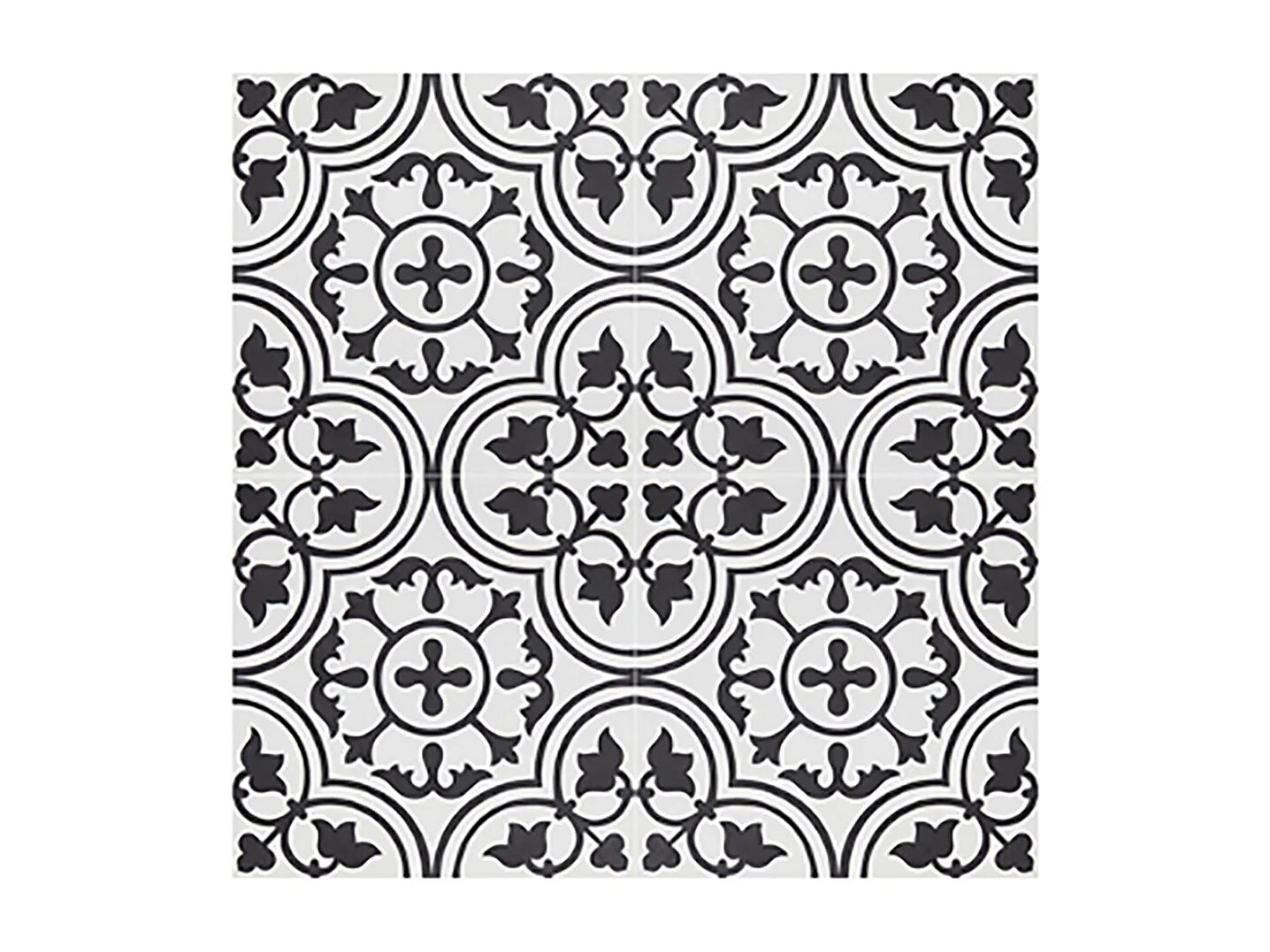 Boite de 24 Carreaux de ciment véritable 0,96m2 / Carreaux de ciment artisanaux pour sol et mur coloris noir/blanc - l.20 x L.20 cm