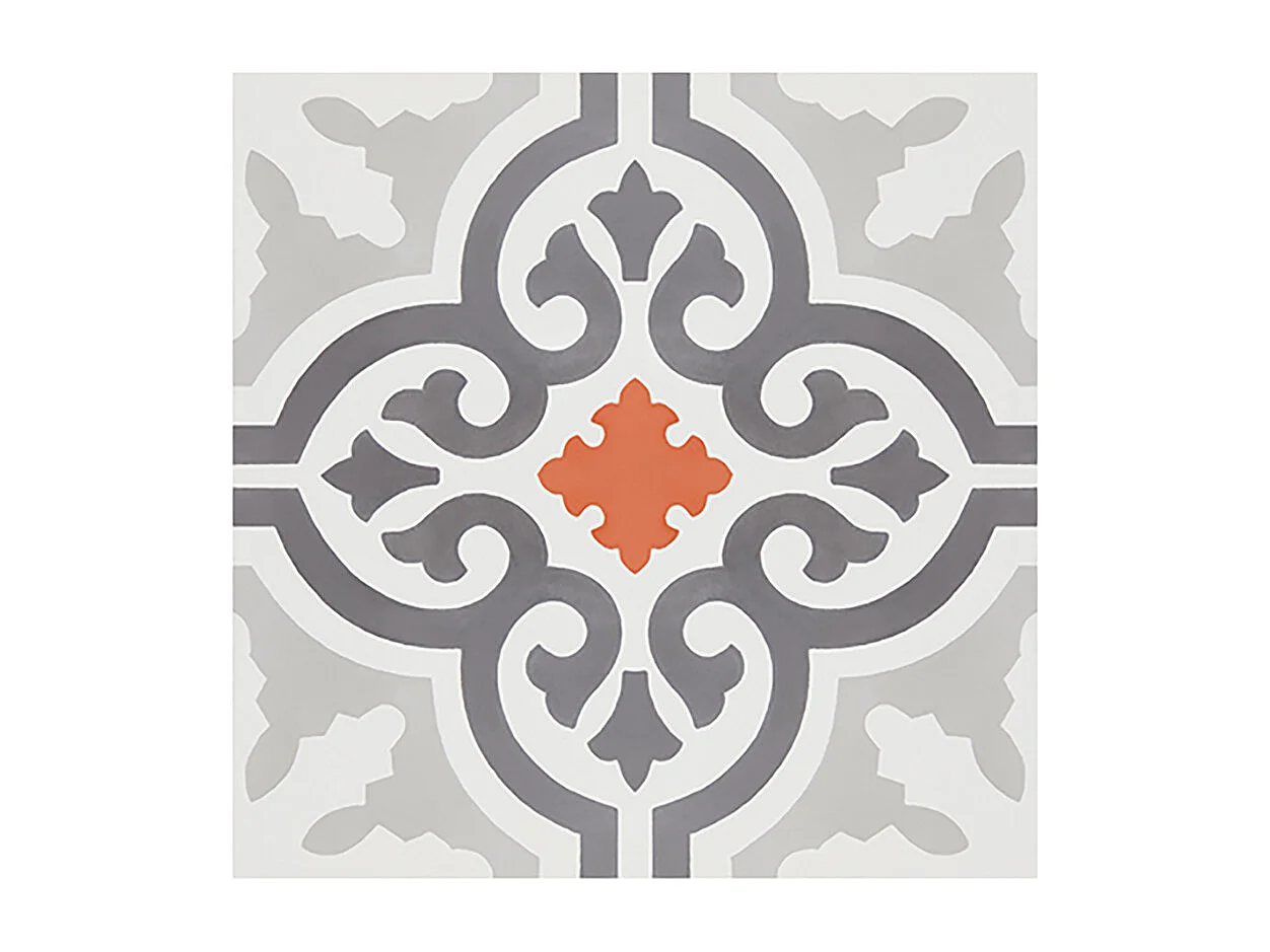 Boite de 24 Carreaux de ciment hydraulique 0,96m2 / Carreaux de ciment artisanaux pour sol et mur multicolore - l.20 x L.20 cm 