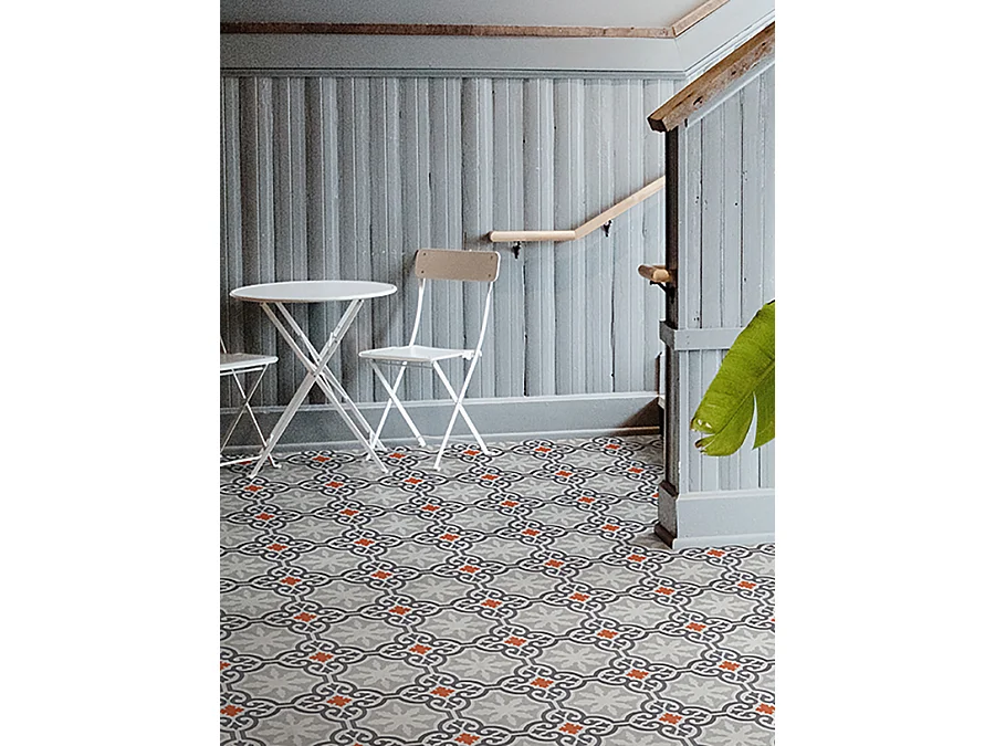 Boite de 24 Carreaux de ciment hydraulique 0,96m2 / Carreaux de ciment artisanaux pour sol et mur multicolore - l.20 x L.20 cm 