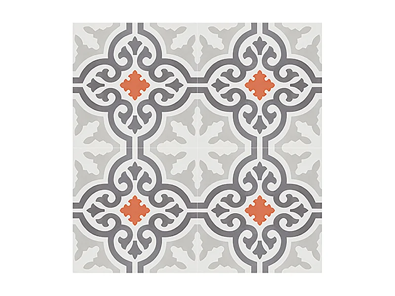 Boite de 24 Carreaux de ciment hydraulique 0,96m2 / Carreaux de ciment artisanaux pour sol et mur multicolore - l.20 x L.20 cm 