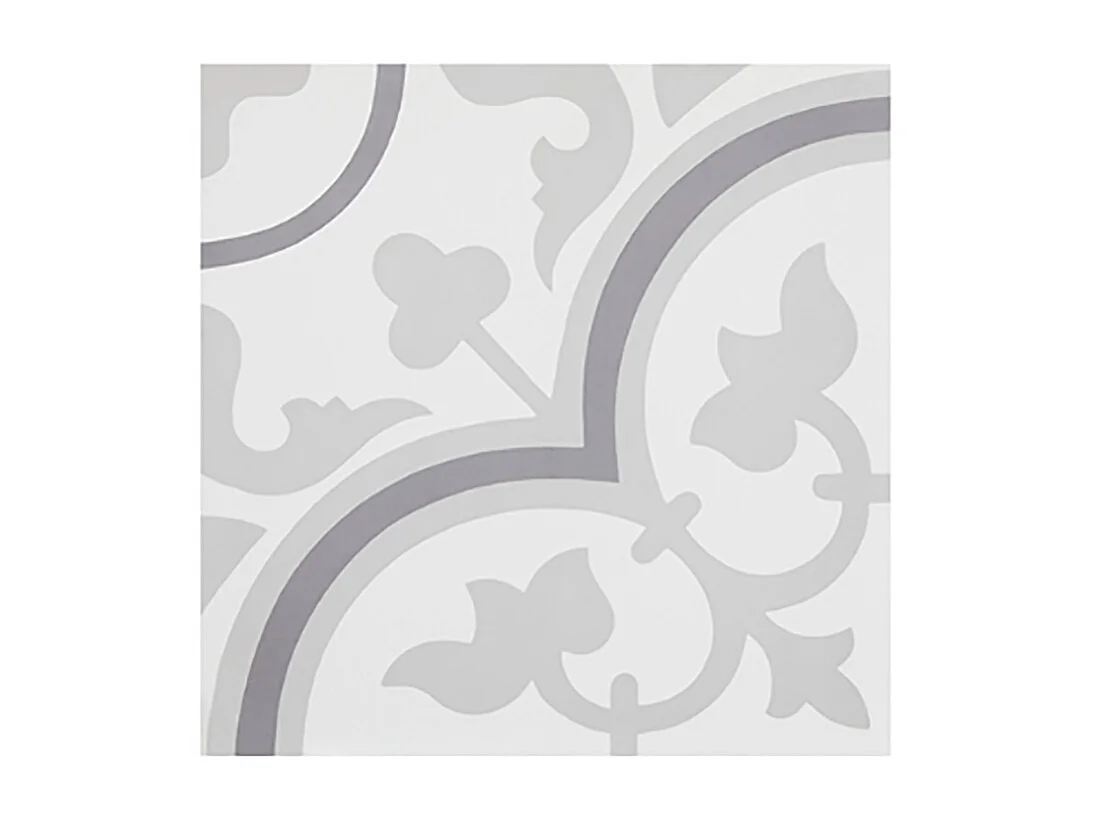 Boite de 24 Carreaux de ciment véritable 0,96m2 / Carreaux de ciment artisanaux pour sol et mur coloris Gris - l.20 x L.20cm