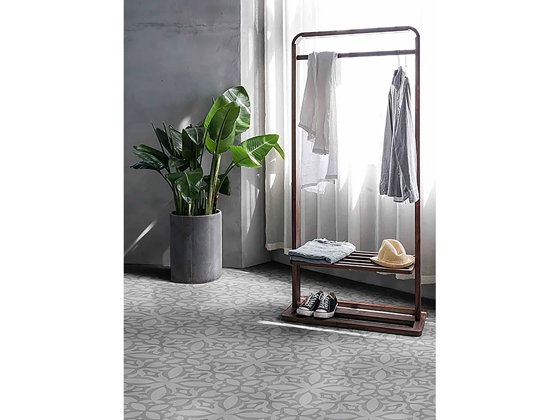 Boite de 24 Carreaux de ciment véritable 0,96m2 /Carreaux de ciment artisanaux pour sol et mur coloris gris - l.20 x L.20 cm