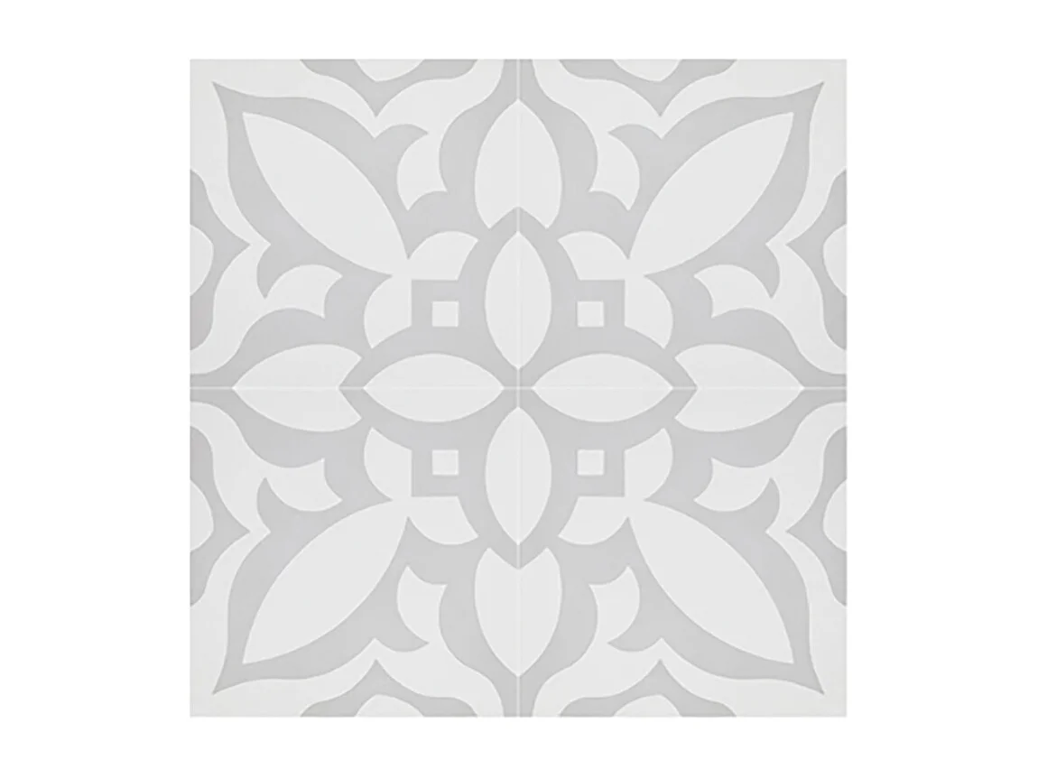 Boite de 24 Carreaux de ciment véritable 0,96m2 /Carreaux de ciment artisanaux pour sol et mur coloris gris - l.20 x L.20 cm