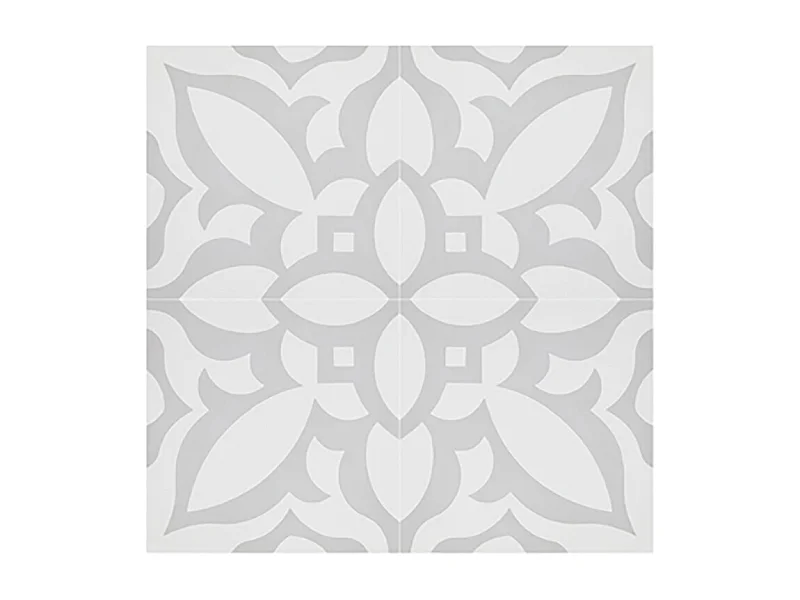 Boite de 24 Carreaux de ciment véritable 0,96m2 /Carreaux de ciment artisanaux pour sol et mur coloris gris - l.20 x L.20 cm