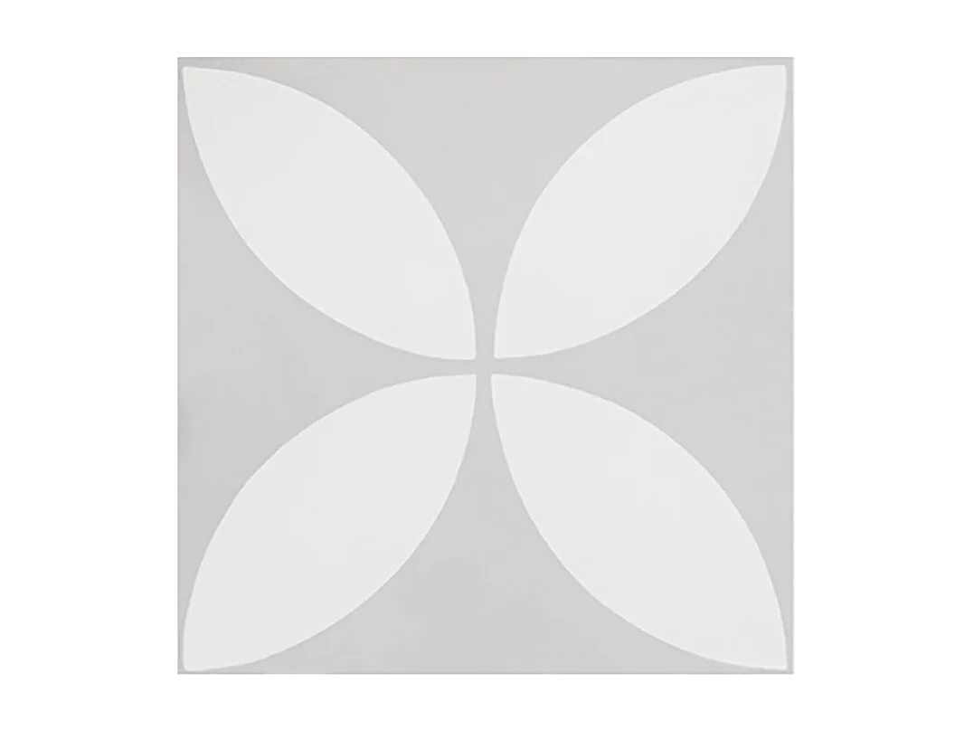 Boite de 24 Carreaux de ciment véritable 0,96m2 / Carreaux de ciment artisanaux pour sol et mur coloris gris et blanc - l.20 x L.20 cm