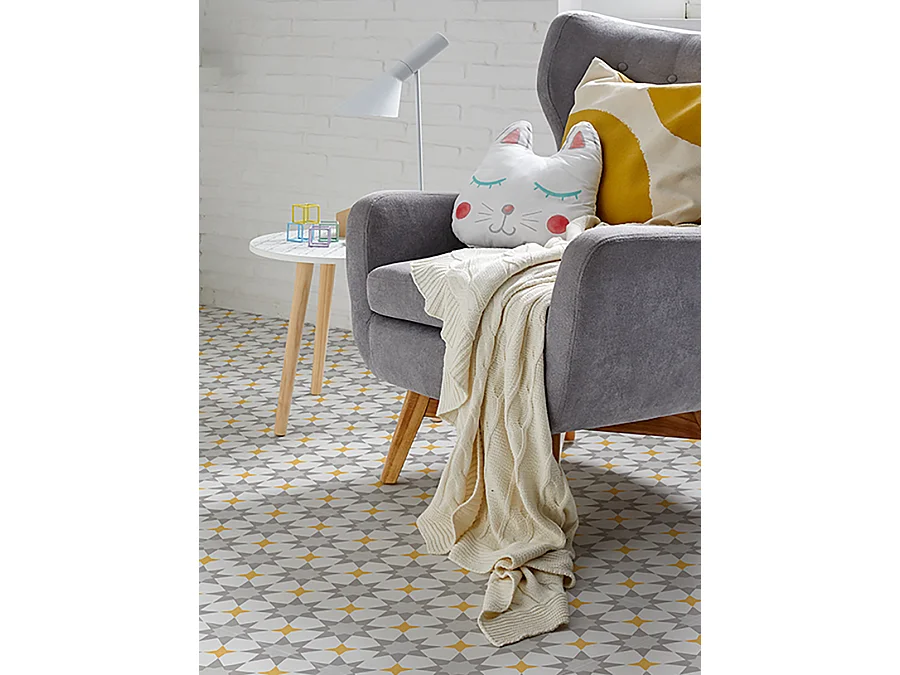 Boite de 24 Carreaux de ciment véritable 0,96m2 / Carreaux de ciment artisanaux pour sol et mur Multicolore - l.20 x L.20 cm 