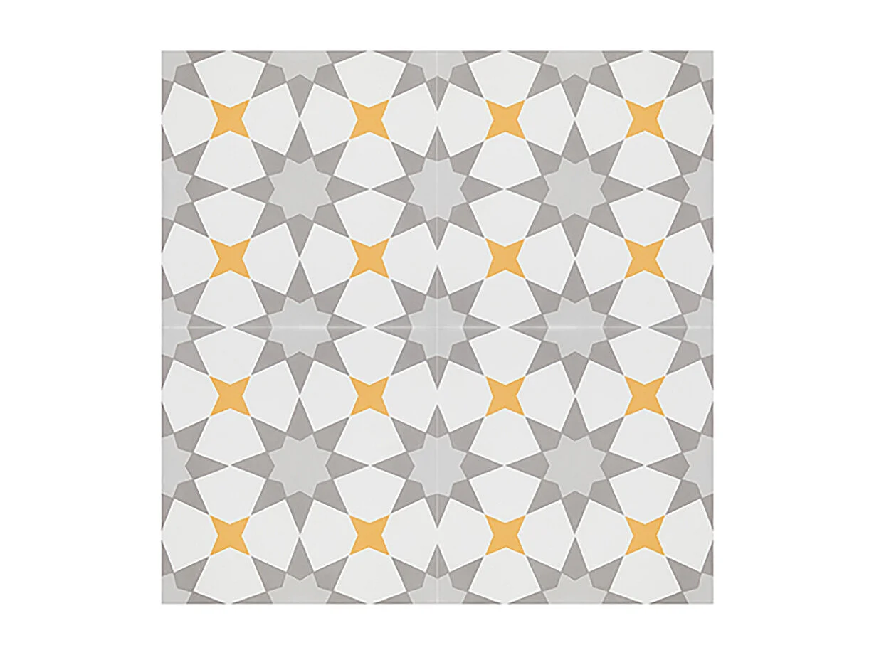 Boite de 24 Carreaux de ciment véritable 0,96m2 / Carreaux de ciment artisanaux pour sol et mur Multicolore - l.20 x L.20 cm 