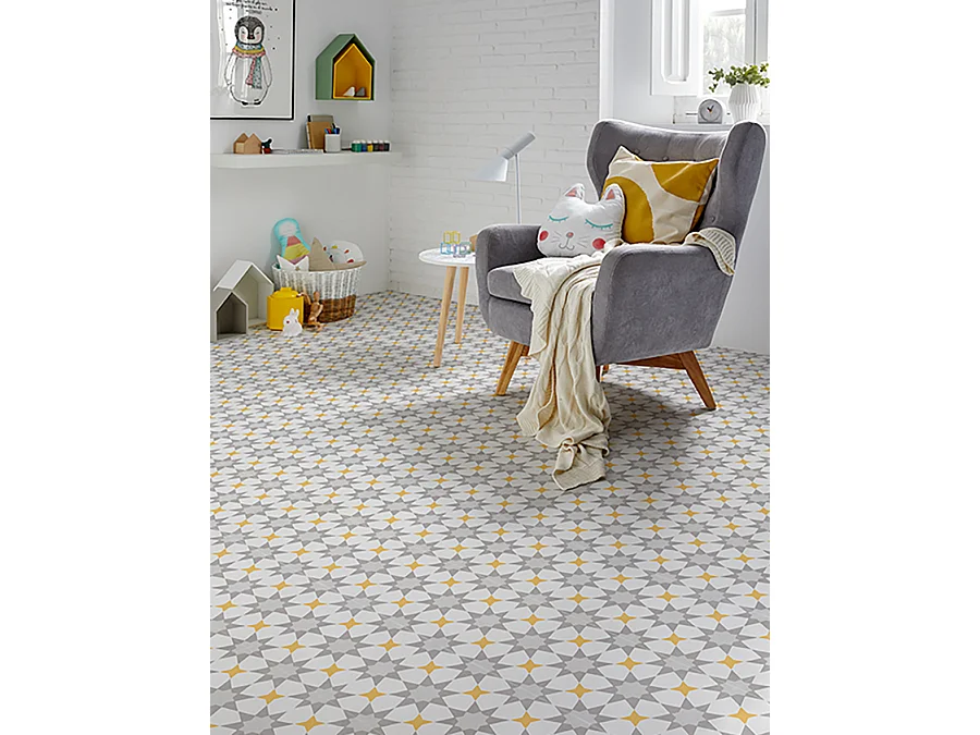 Boite de 24 Carreaux de ciment véritable 0,96m2 / Carreaux de ciment artisanaux pour sol et mur Multicolore - l.20 x L.20 cm 