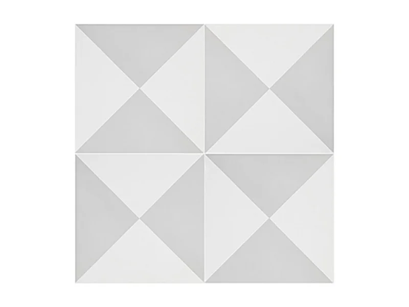 Boite de 24 Carreaux de ciment véritable 0,96m2 / Carreaux de ciment artisanaux pour sol et mur coloris gris/blanc - l.20 x L.20 cm