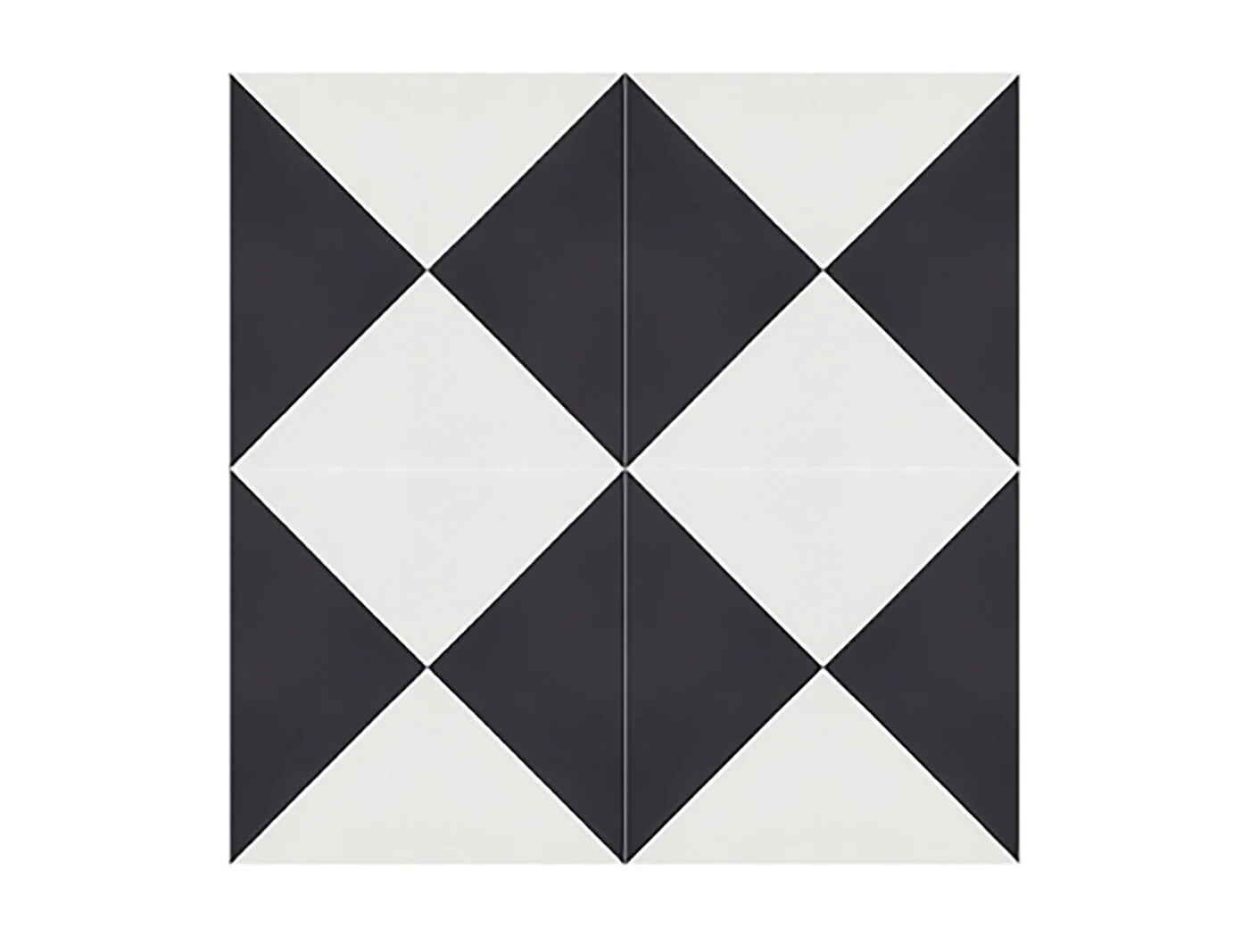 Boite de 24 Carreaux de ciment véritable 0,96m2 / Carreaux de ciment artisanaux coloris noir/blanc pour sol et mur - l.20 x L.20cm