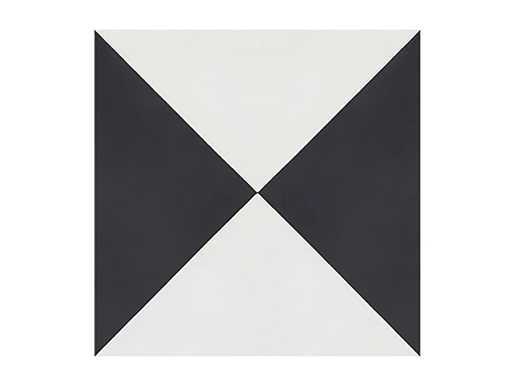 Boite de 24 Carreaux de ciment véritable 0,96m2 / Carreaux de ciment artisanaux coloris noir/blanc pour sol et mur - l.20 x L.20cm