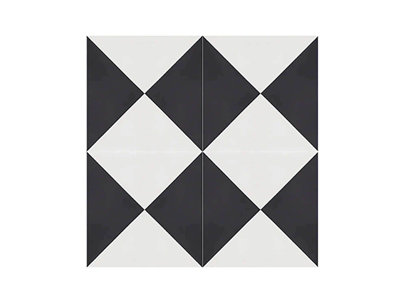Boite de 24 Carreaux de ciment véritable 0,96m2 / Carreaux de ciment artisanaux coloris noir/blanc pour sol et mur - l.20 x L.20cm