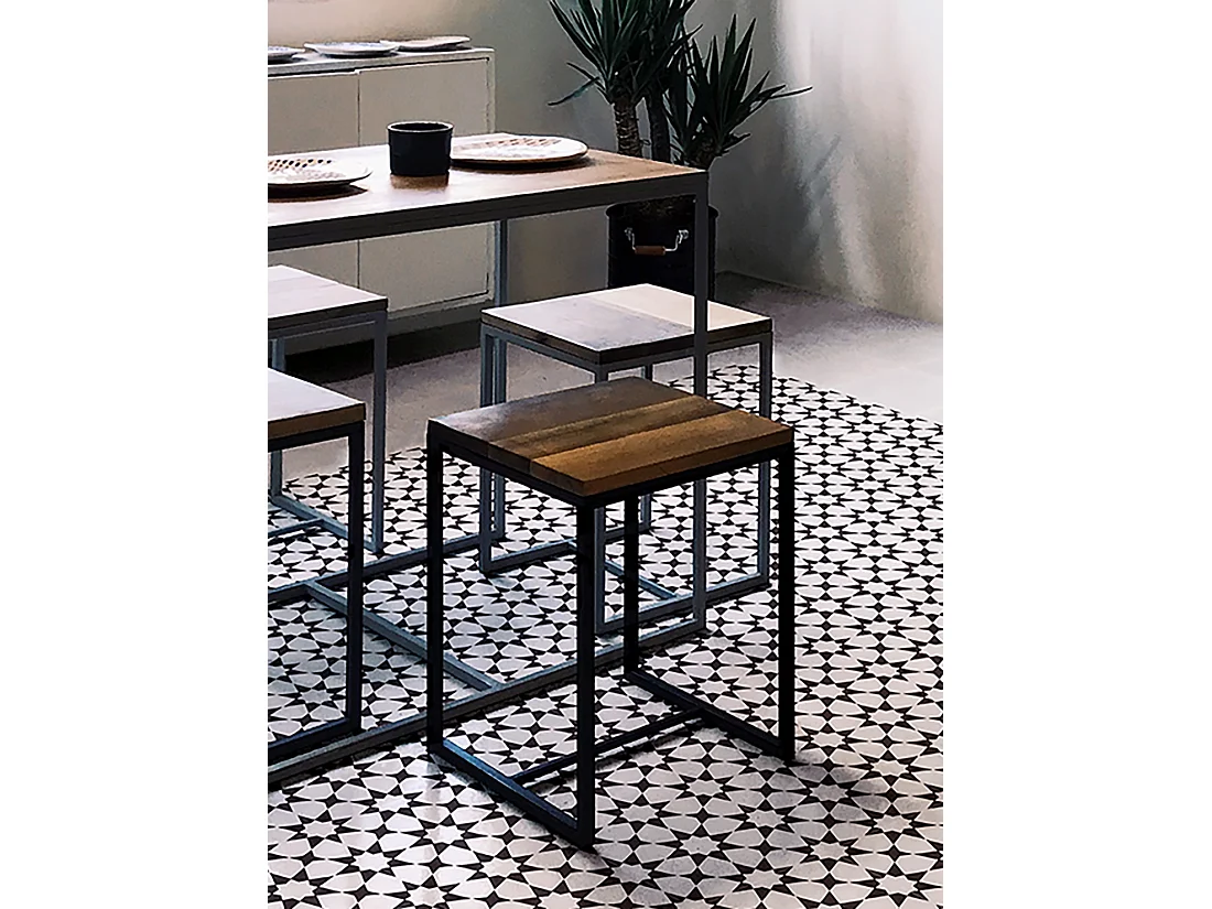 Boite de 24 Carreaux de ciment véritable 0,96m2 / Carreaux de ciment artisanaux pour sol et mur coloris noir / blanc - l.20 x L.20 cm