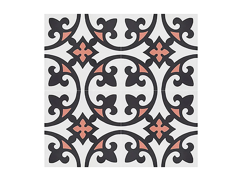 Boite de 24 Carreaux de ciment véritable 0,16m2 / Carreaux de ciment artisanaux Multicolore pour sol et mur - l.20 x L.20 cm