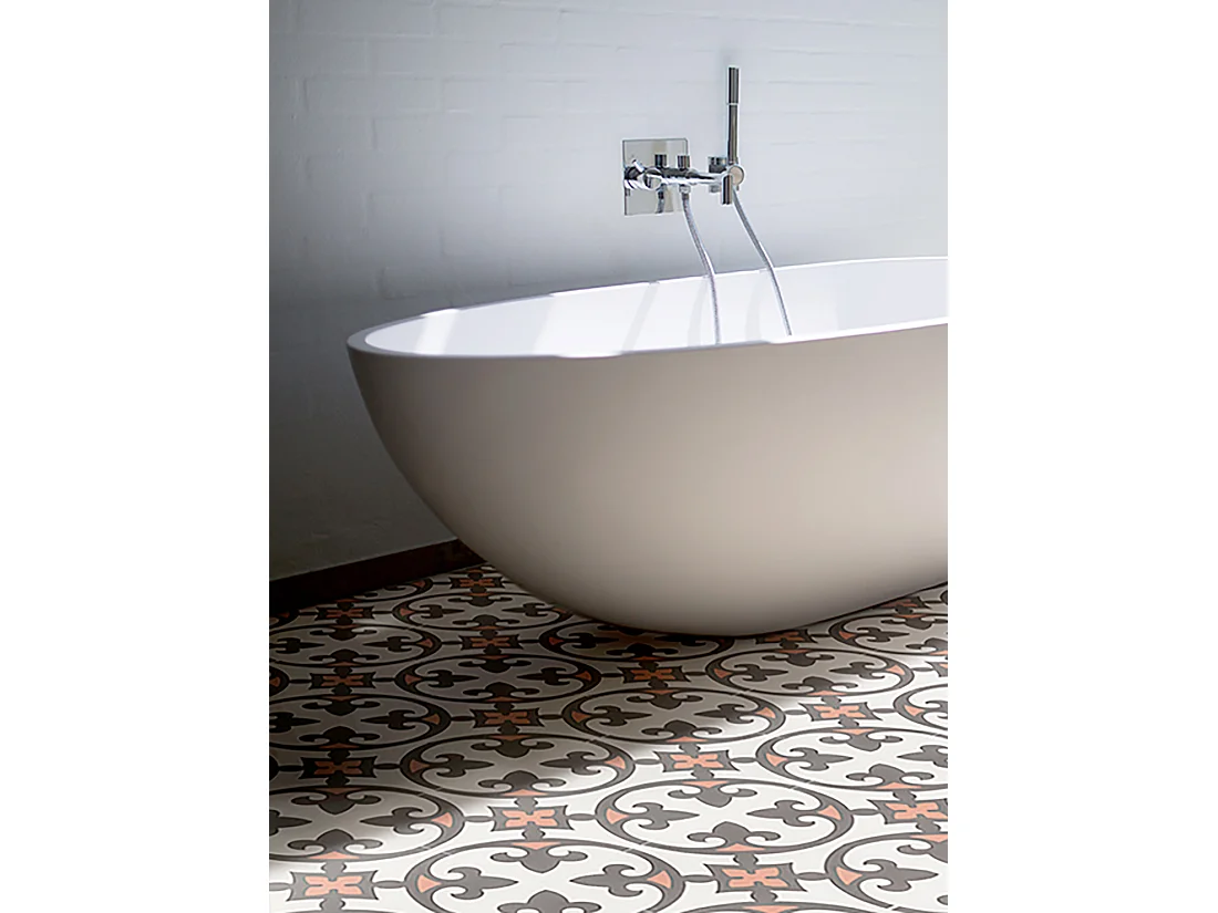 Boite de 24 Carreaux de ciment véritable 0,16m2 / Carreaux de ciment artisanaux Multicolore pour sol et mur - l.20 x L.20 cm