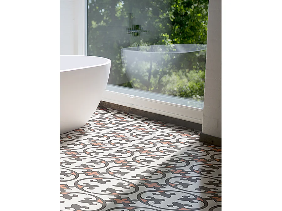 Boite de 24 Carreaux de ciment véritable 0,16m2 / Carreaux de ciment artisanaux Multicolore pour sol et mur - l.20 x L.20 cm