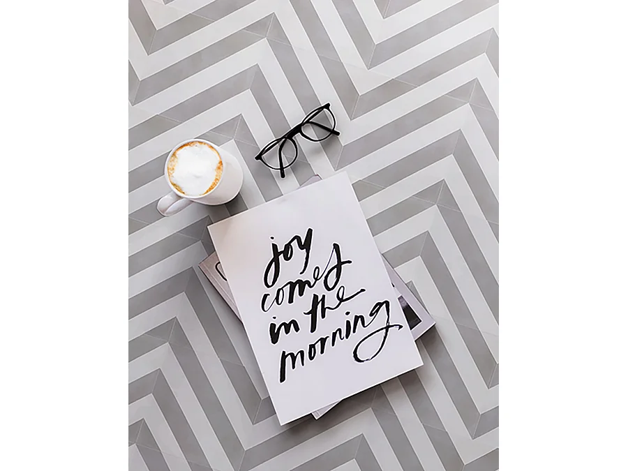 Boite de 24 Carreaux de ciment véritable 0,96m2 / Carreaux de ciment artisanaux pour sol et mur coloris gris - l.20 x L.20 cm