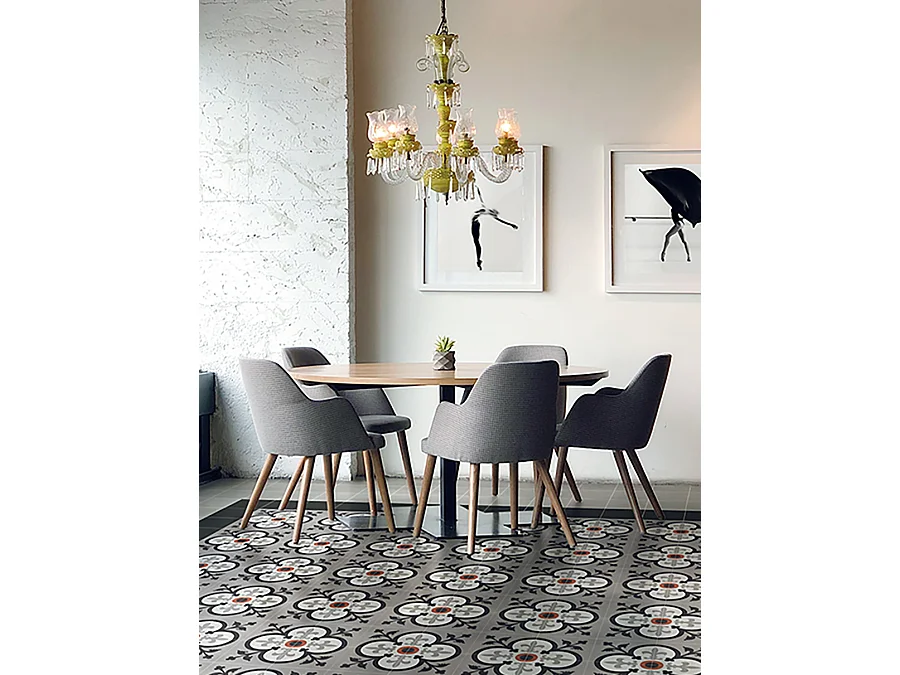 Boite de 24 Carreaux de ciment véritable 0,96m2 / Carreaux de ciment artisanaux pour sol et mur multicolore - l.20 x L.20cm 