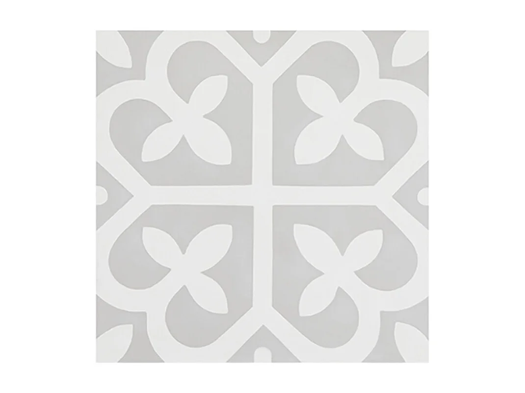 Boite de 24 Carreaux de ciment véritable 0,96m2 / Carreaux de ciment artisanaux pour sol et mur coloris gris et blanc - l.20 x L.20cm