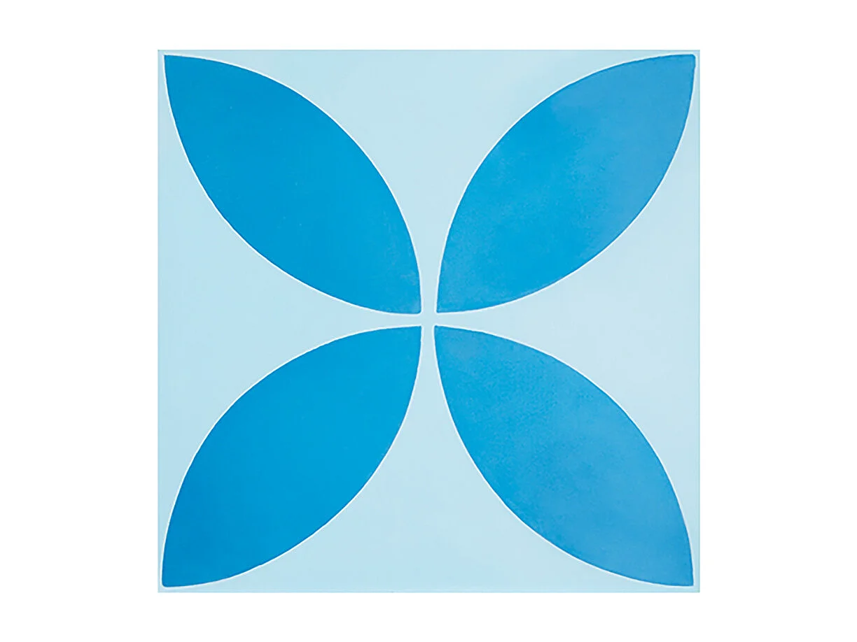 Boite de 24 Carreaux de ciment véritable 0,96m2/ Carreaux de ciment artisanaux coloris Bleu pour sol et mur - l.20 x L.20cm