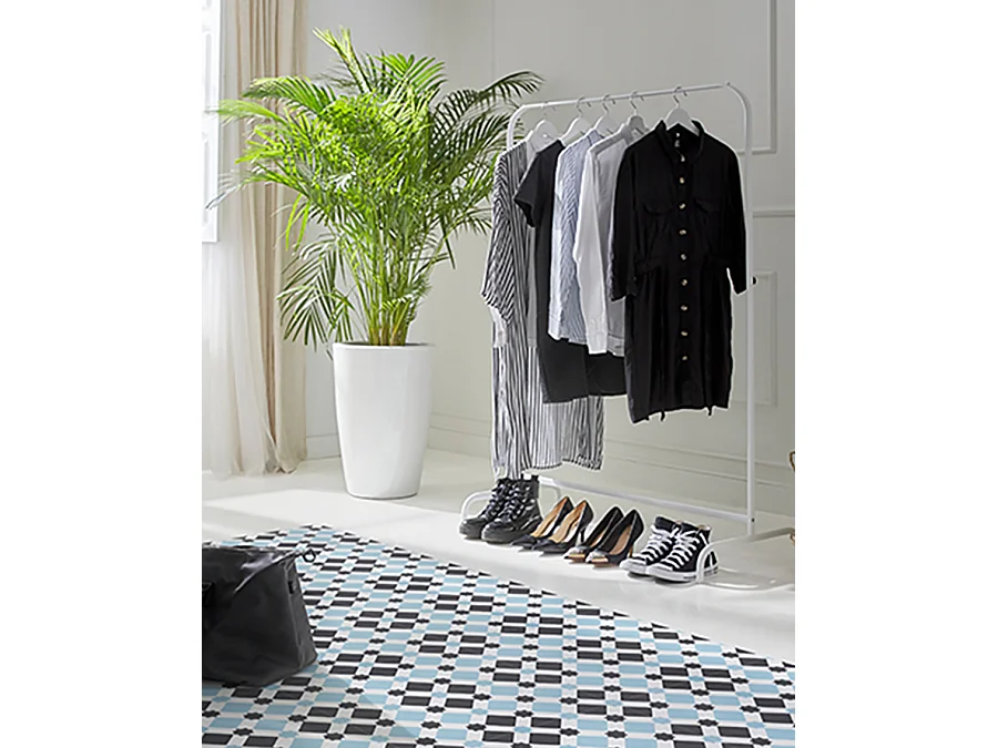 Boite de 24 Carreaux de ciment hydraulique 0,96m2 / Carreaux de ciment artisanaux pour sol et mur coloris bleu - l.20 x L.20 cm