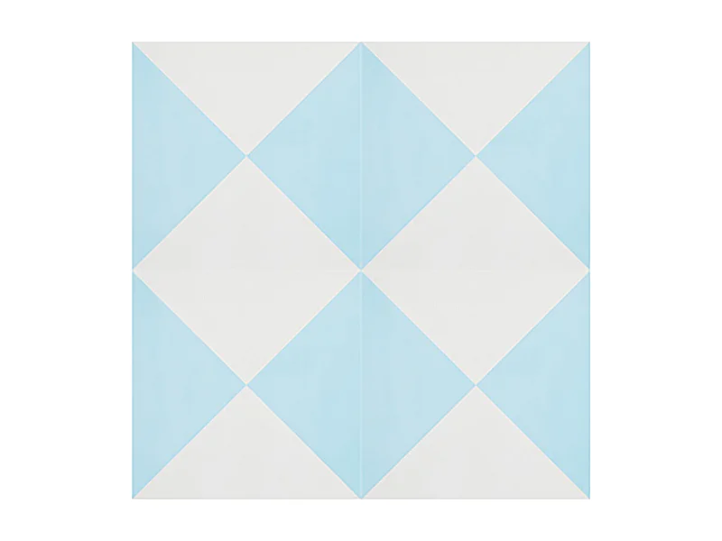 Boite de 24 Carreaux de ciment véritable 0,96m2 / Carreaux de ciment artisanaux pour sol et mur coloris Bleu - l.20 x L.20cm