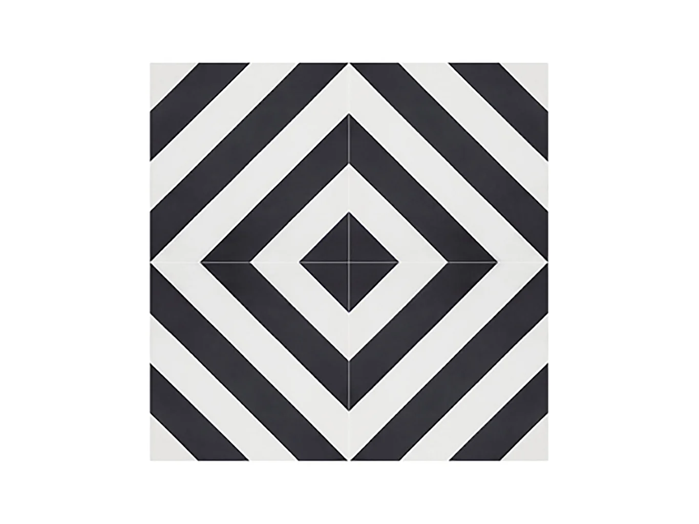 Boite de 24 Carreaux de ciment véritable 0,96m2 / Carreaux de ciment artisanaux coloris noir/blanc pour sol et mur - l.20 x L.20 cm