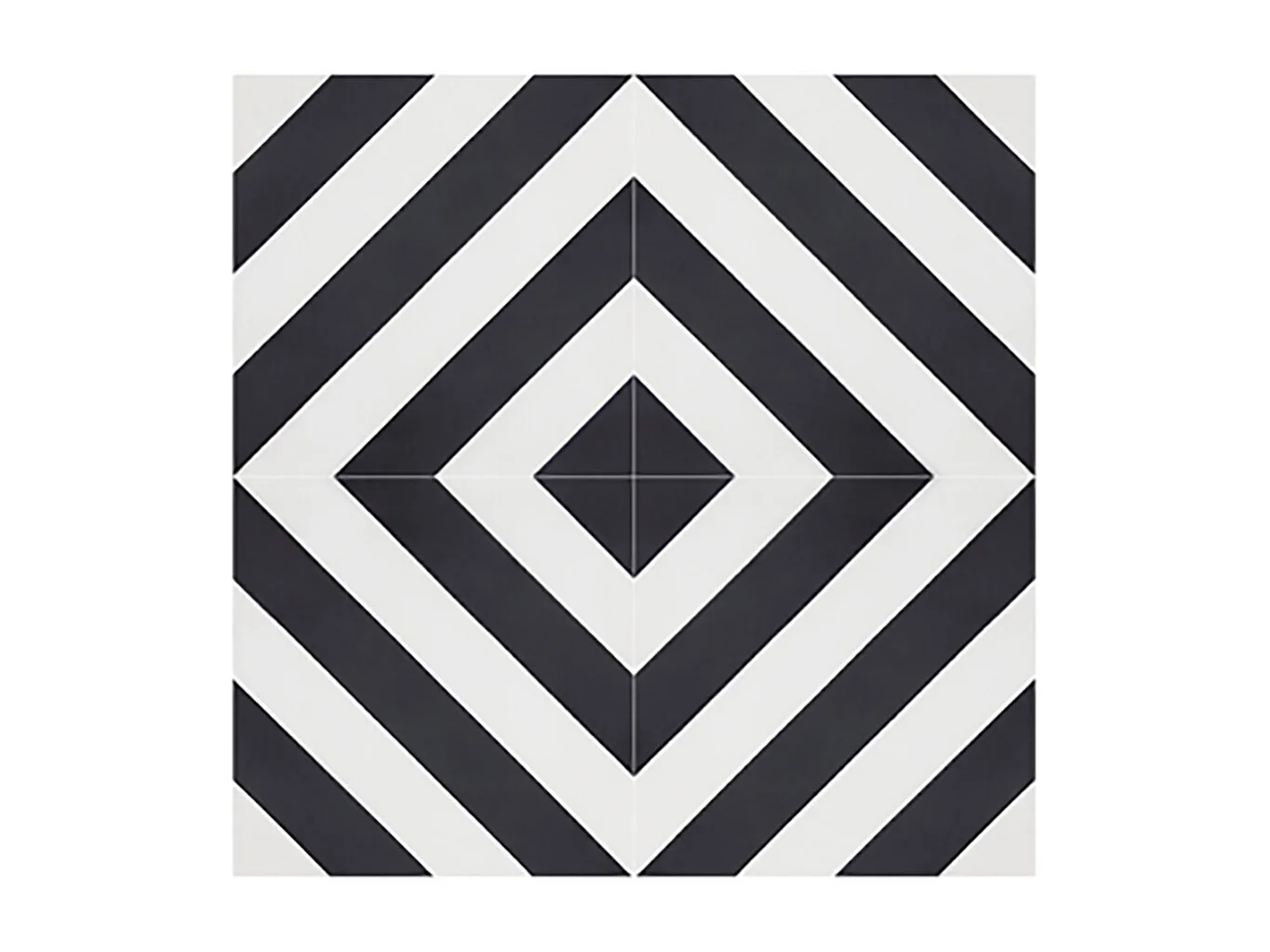 Boite de 24 Carreaux de ciment véritable 0,96m2 / Carreaux de ciment artisanaux coloris noir/blanc pour sol et mur - l.20 x L.20 cm