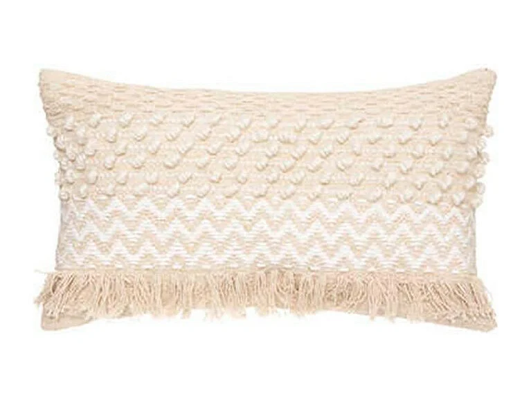 Coussin coton beige 30x50x15cm